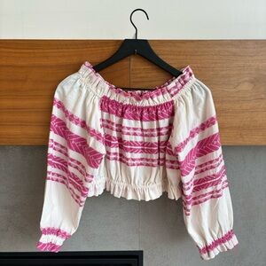 NWT Alba Monti Off The Shoulder Cropped Blouse, Size S